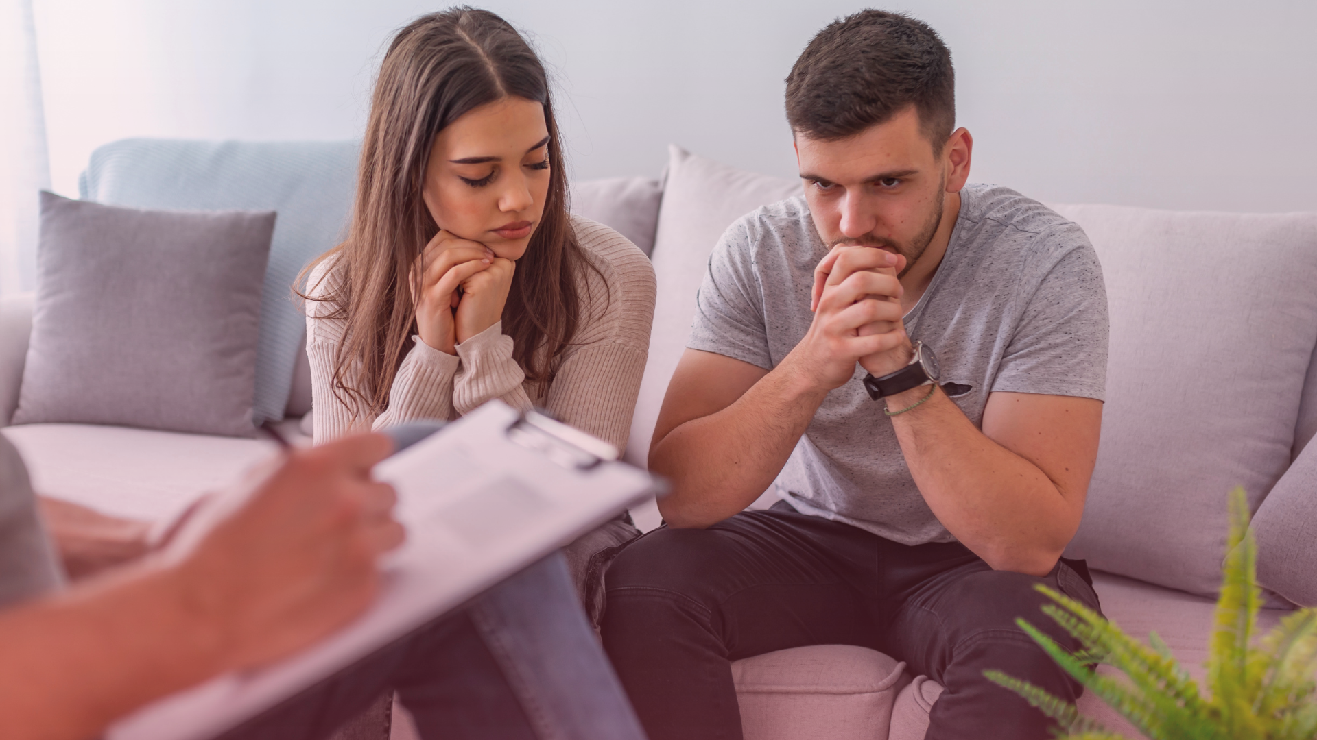 Couple sitting in a joint mediation session after completing both their separate MIAMs.